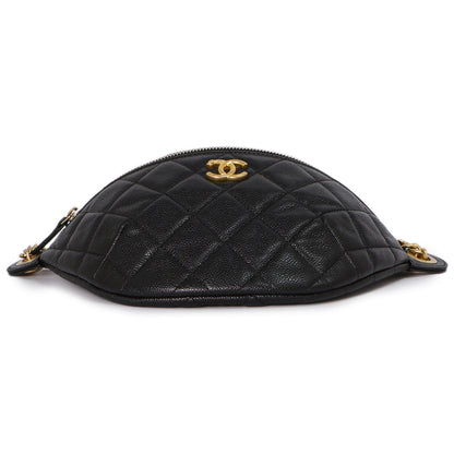 Exclusive Chanel Black Quilted Caviar Sweetheart Bum Bag — Back View