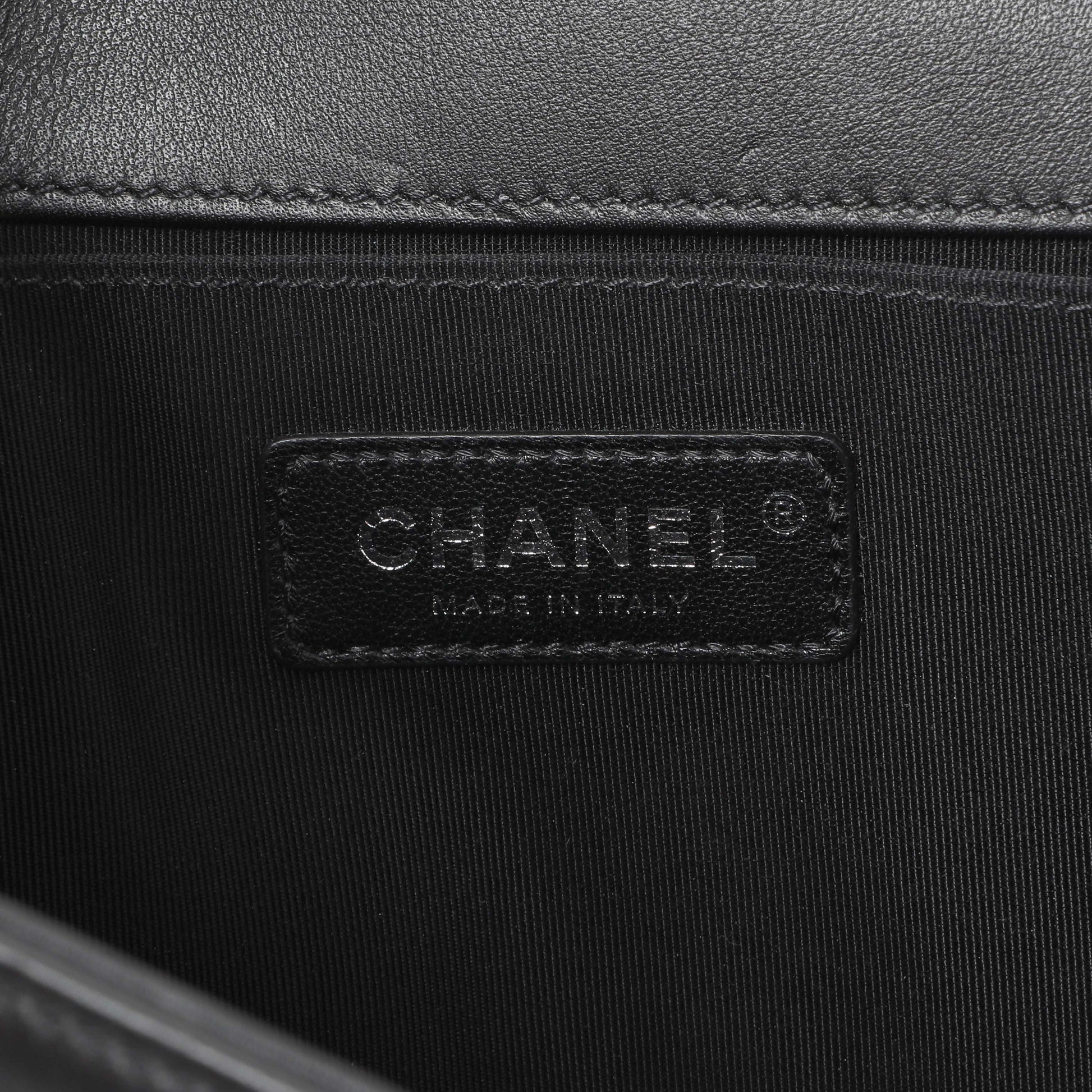 Exclusive Chanel Black Quilted Lambskin Medium Boy Flap — Lifestyle View