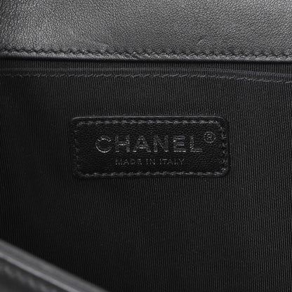 Exclusive Chanel Black Quilted Lambskin Medium Boy Flap — Lifestyle View
