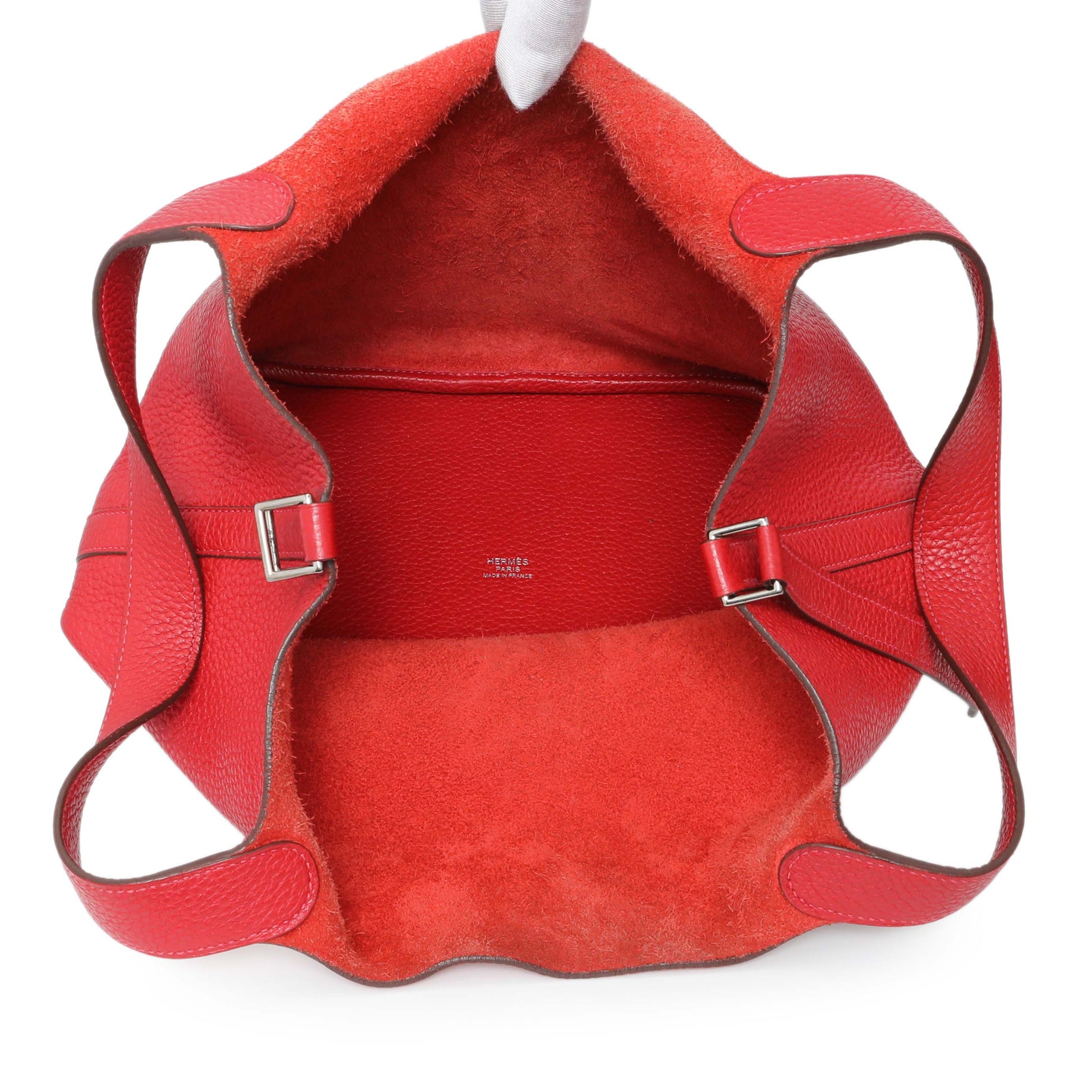 Exclusive Hermes Red Clemence Picotin 22 — Alternate View 8