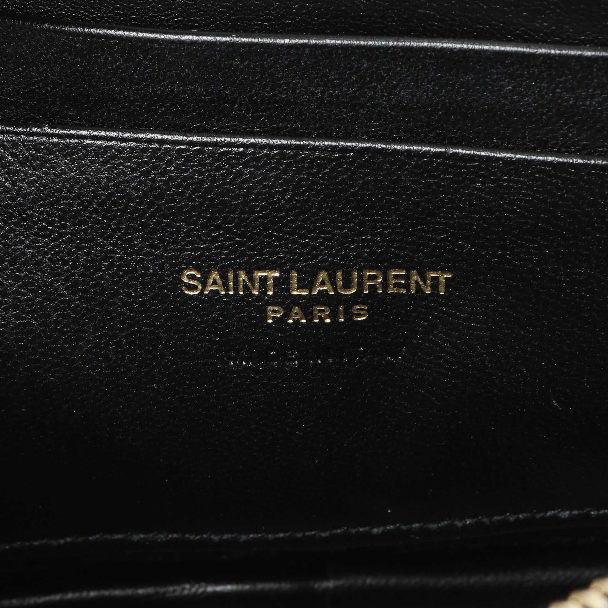 Exclusive Saint Laurent Black Grain De Poudre Matelasse Monogram Mini Lou Camera Bag — Detail View