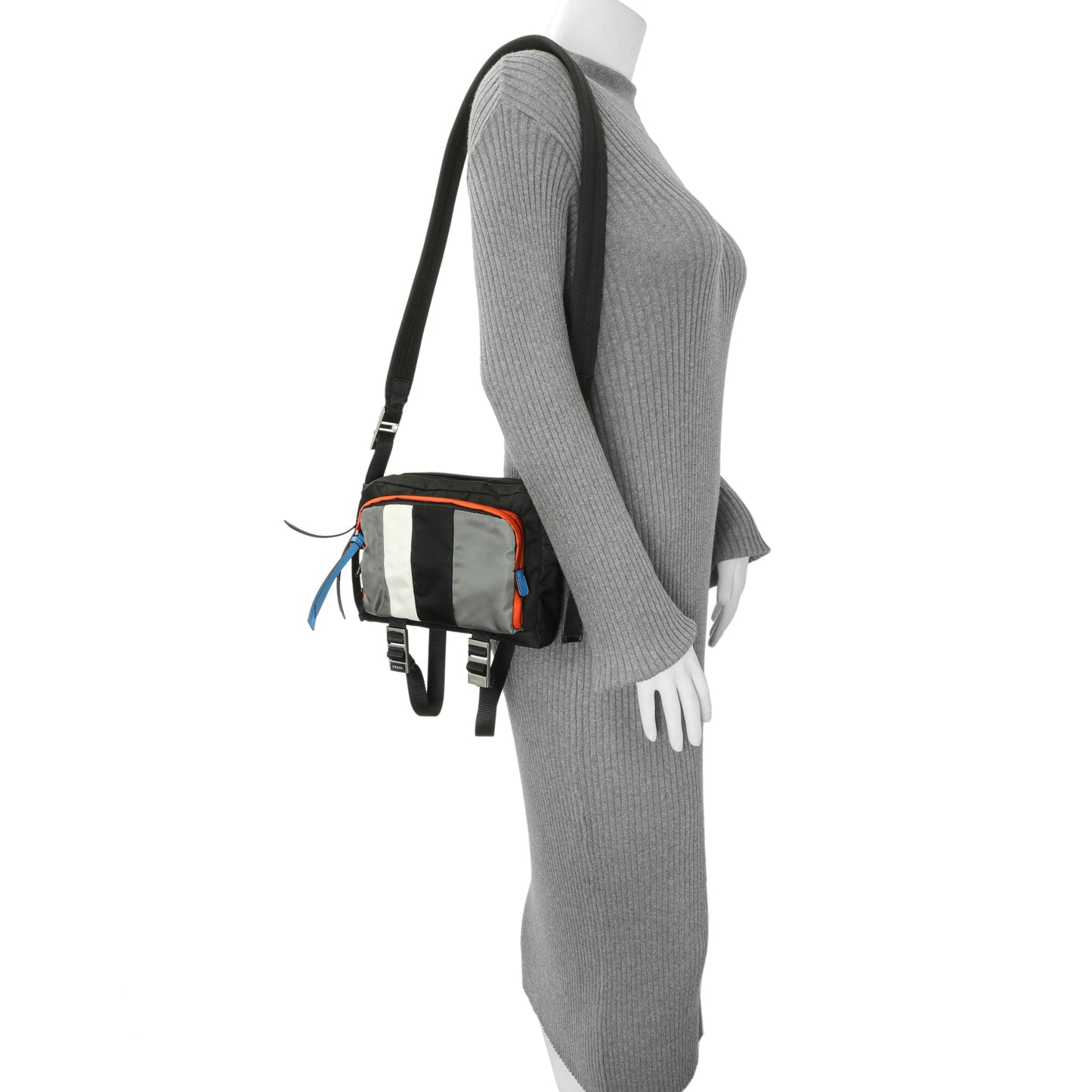 Exclusive Prada Black Tessuto Nylon Messenger — Alternate View 7
