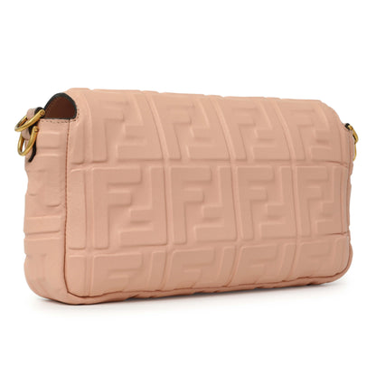 Exclusive Fendi Rosa Bourbon Nappa FF 1974 Embossed Baguette — Side View