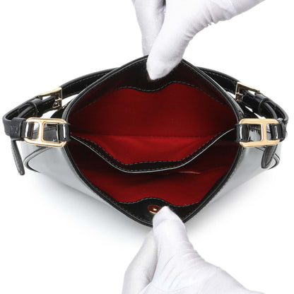 Exclusive Prada Black Patent Cleo Bag — Top View