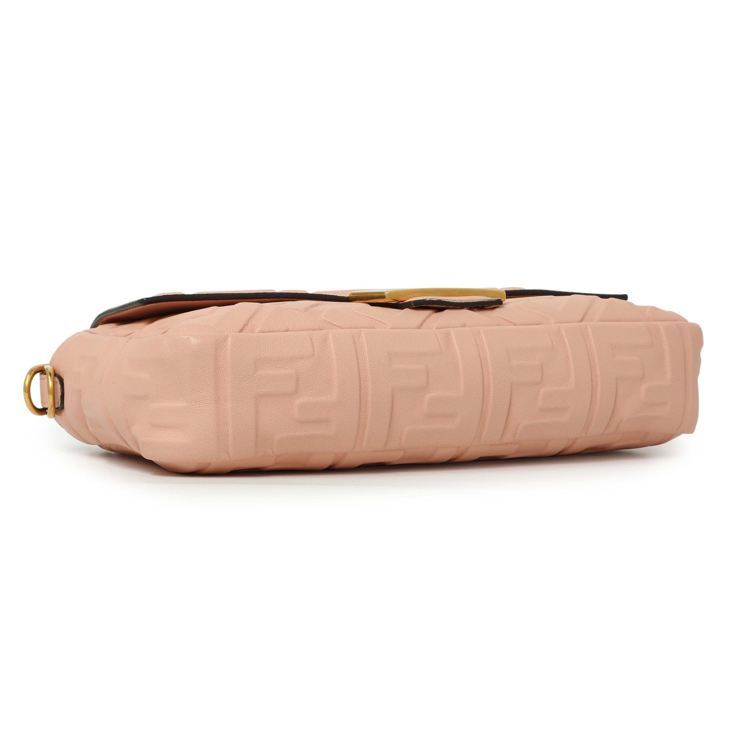 Exclusive Fendi Rosa Bourbon Nappa FF 1974 Embossed Baguette — Back View