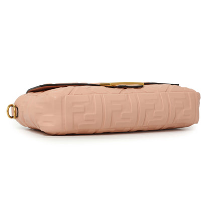 Exclusive Fendi Rosa Bourbon Nappa FF 1974 Embossed Baguette — Back View