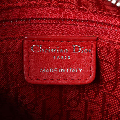 Exclusive Christian Dior Red Patent Cannage Medium Lady Dior — Detail View
