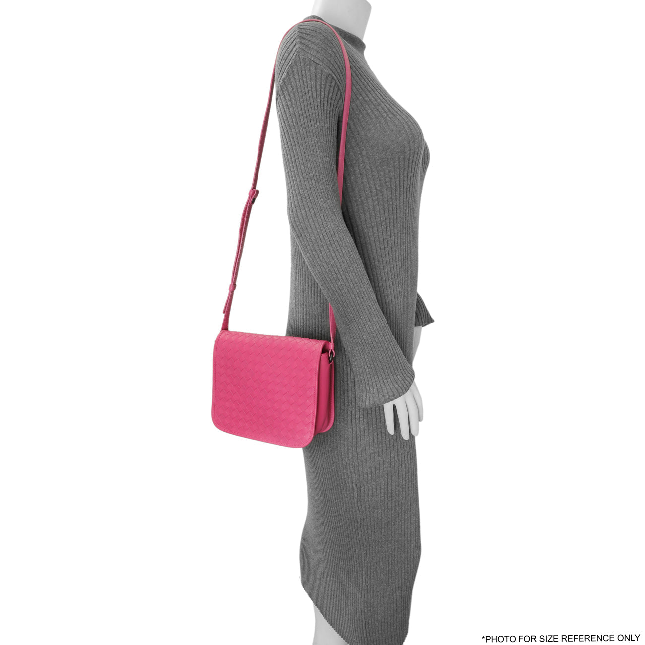 Exclusive Bottega Veneta Pink Nappa Intrecciato Mini Flap Crossbody — Alternate View 7
