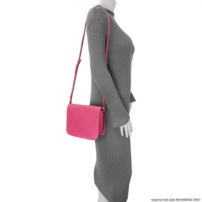 Exclusive Bottega Veneta Pink Nappa Intrecciato Mini Flap Crossbody — Alternate View 7
