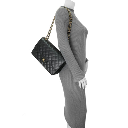 Exclusive Chanel Black Quilted Caviar Jumbo Double Flap — Alternate View 7