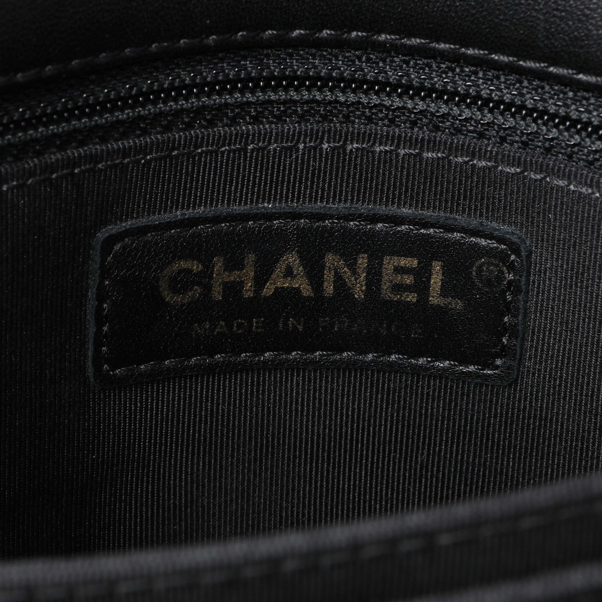 Exclusive Chanel Black Quilted Patent Pagoda Accordion Flap — Detail View