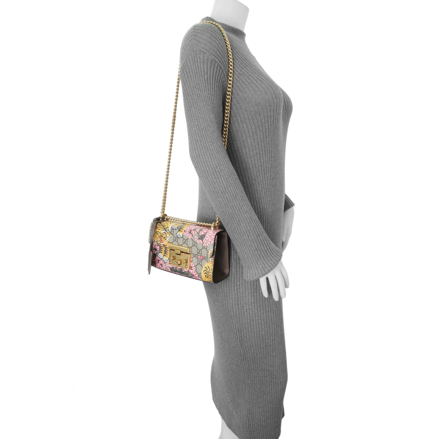 Exclusive Gucci GG Supreme Monogram Bengal Calfskin Small Padlock Shoulder Bag — Alternate View 7