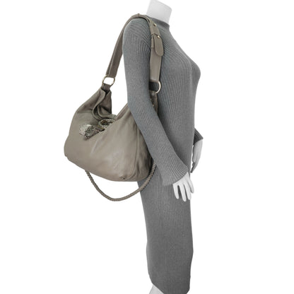 Exclusive Gucci Grey Calfskin G Wave Shoulder Bag — Alternate View 11