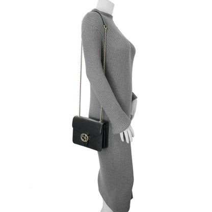Exclusive Gucci Black Dollar Calfskin Small Interlocking G Shoulder Bag — Alternate View 8