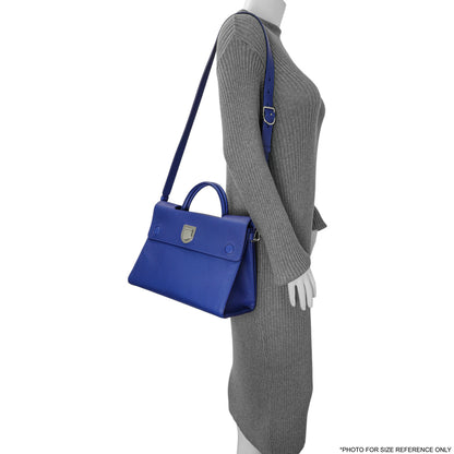 Exclusive Christian Dior Blue Bullcalf Medium Diorever Flap — Alternate View 13