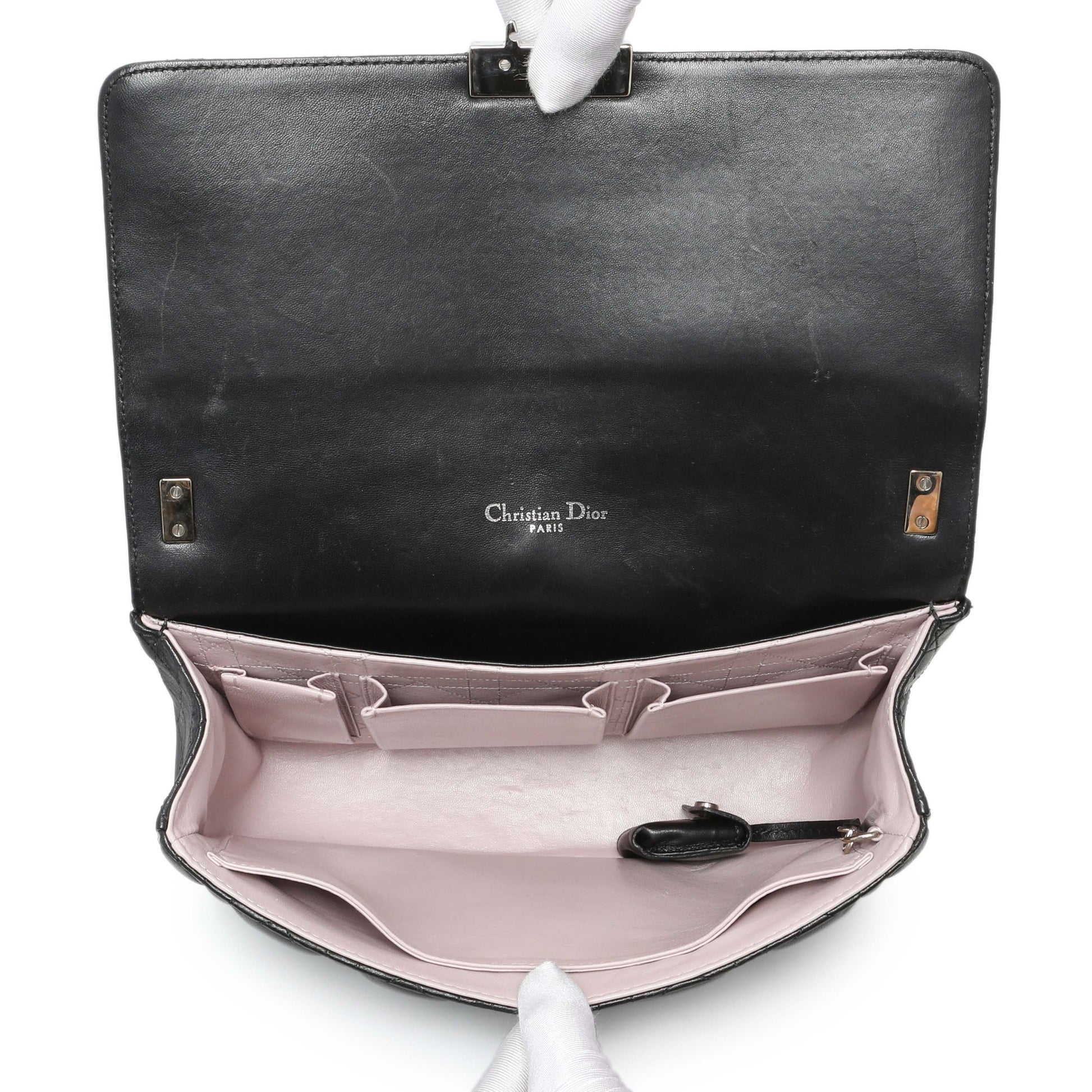 Exclusive Christian Dior Black Lambskin Cannage Medium Miss Dior Flap — Alternate View 10