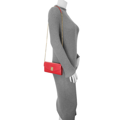 Exclusive Celine Red Calfskin C Wallet on Chain — Alternate View 15