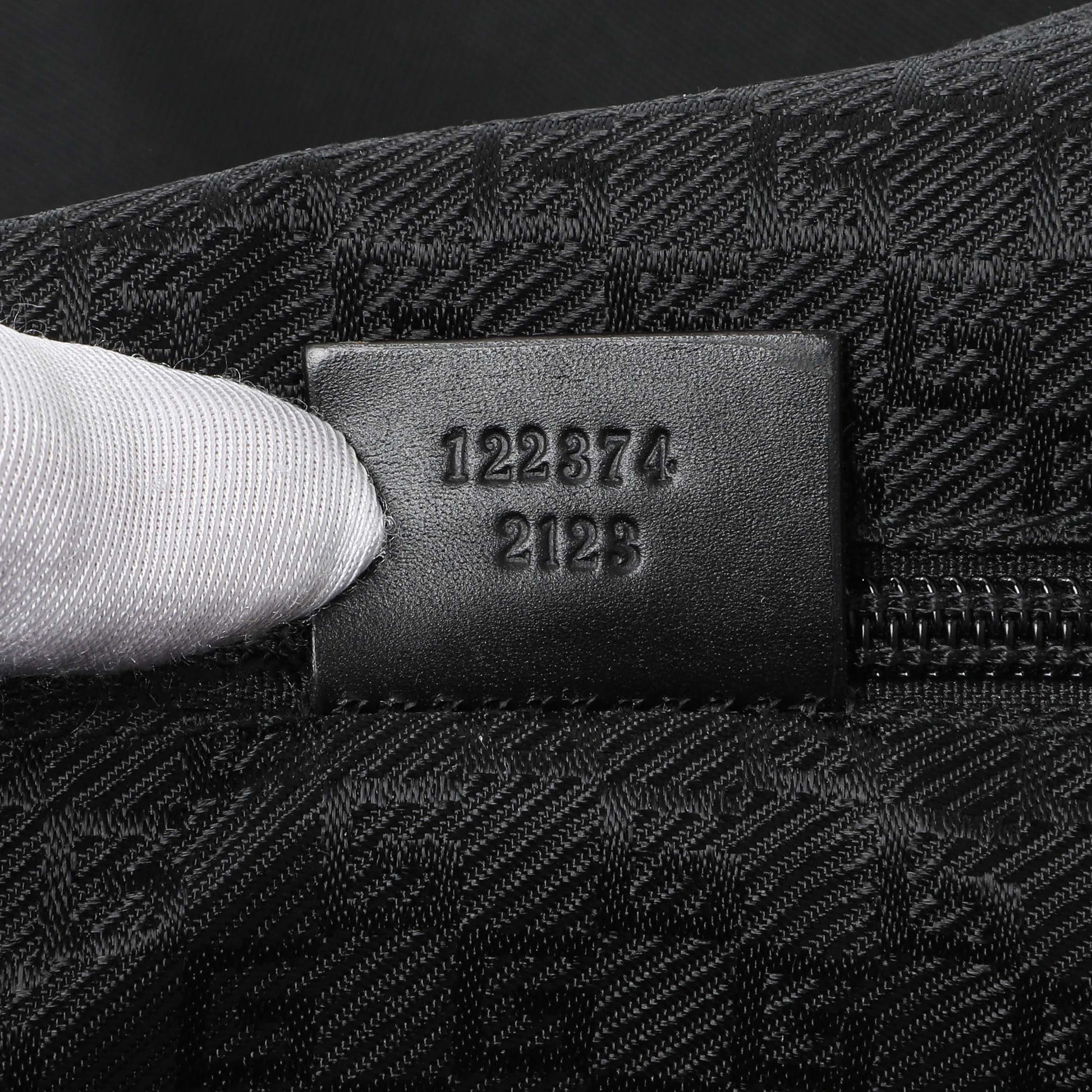 Exclusive Gucci Black Nylon Messenger Crossbody Shoulder Bag — Lifestyle View
