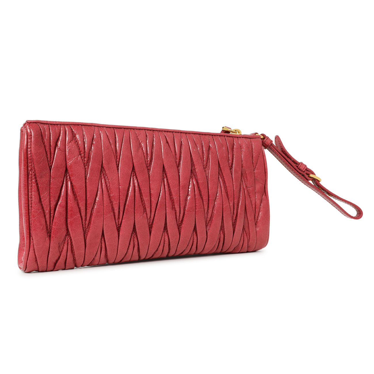 Exclusive Miu Miu Matelasse Wristlet Pouch — Side View