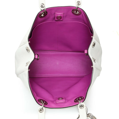Exclusive Christian Dior White Calfskin Large Diorissimo Tote — Alternate View 10