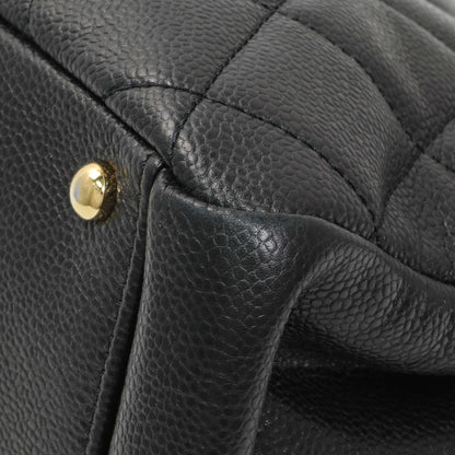 Exclusive Chanel Black Caviar Quilted Timeless CC Soft Tote — Detail View