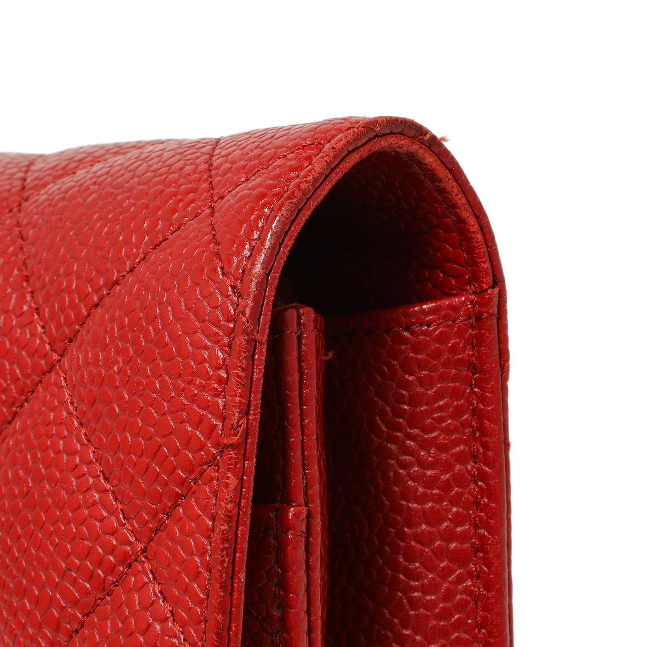 Exclusive Chanel Red Quilted Caviar Classic Wallet on Chain WOC — Alternate View 13