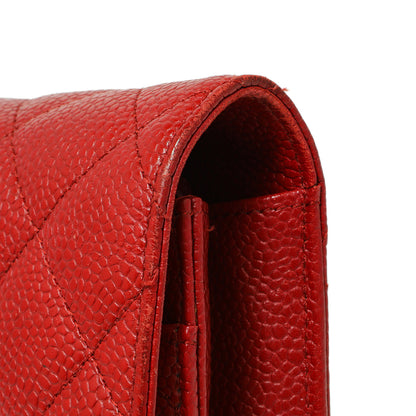 Exclusive Chanel Red Quilted Caviar Classic Wallet on Chain WOC — Alternate View 13