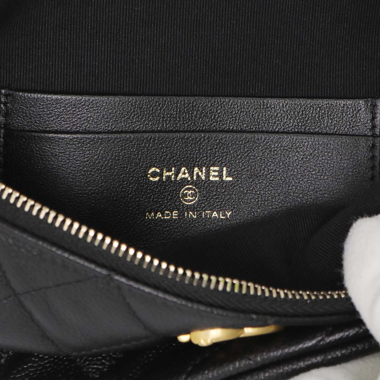 Exclusive Chanel Black Quilted Caviar Sweetheart Bum Bag — Detail View