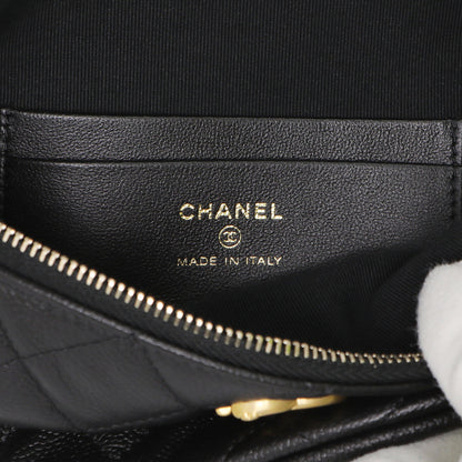 Exclusive Chanel Black Quilted Caviar Sweetheart Bum Bag — Detail View