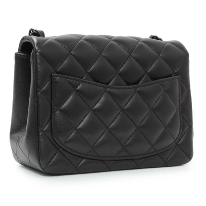 Exclusive Chanel Black Lambskin Mini Flap — Side View