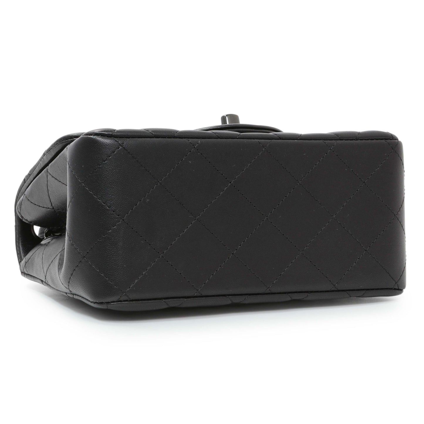 Exclusive Chanel Black Lambskin Mini Flap — Back View