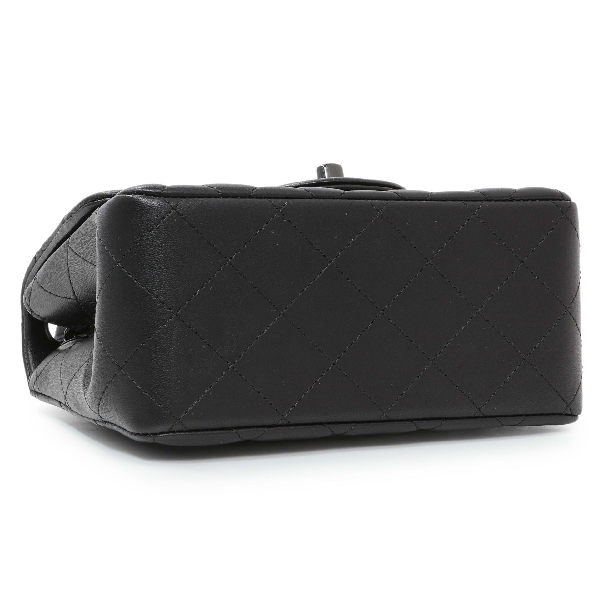 Exclusive Chanel Black Lambskin Mini Flap — Back View
