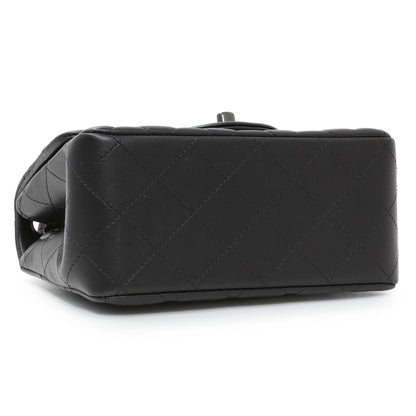 Exclusive Chanel Black Lambskin Mini Flap — Back View