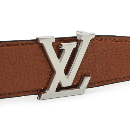 Exclusive Louis Vuitton Black/Brown Calfskin 35mm Reversible Initiales Belt — Top View