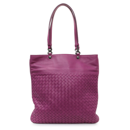 Exclusive Bottega Veneta Purple Nappa Intrecciato Tote — Front View