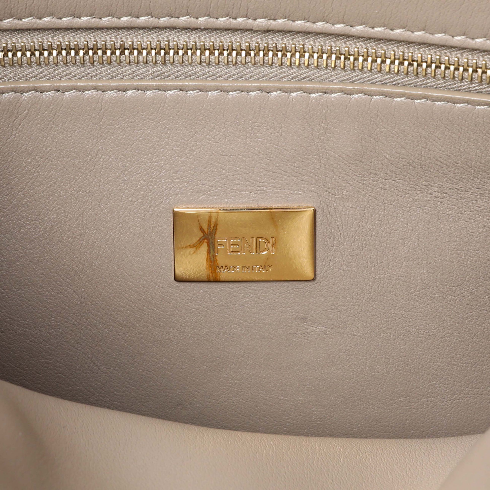 Exclusive Fendi Black Vitello Medium Peekaboo Iconic Essentially Satchel — Alternate View 9