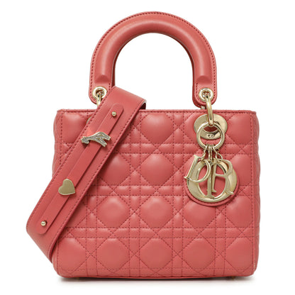 Exclusive Christian Dior Pink Lambskin Cannage Small My ABCDior Lady Dior — Front View