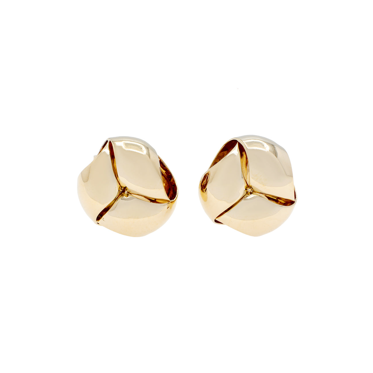 Exclusive 14K Yellow Gold Knot Earrings — Front View