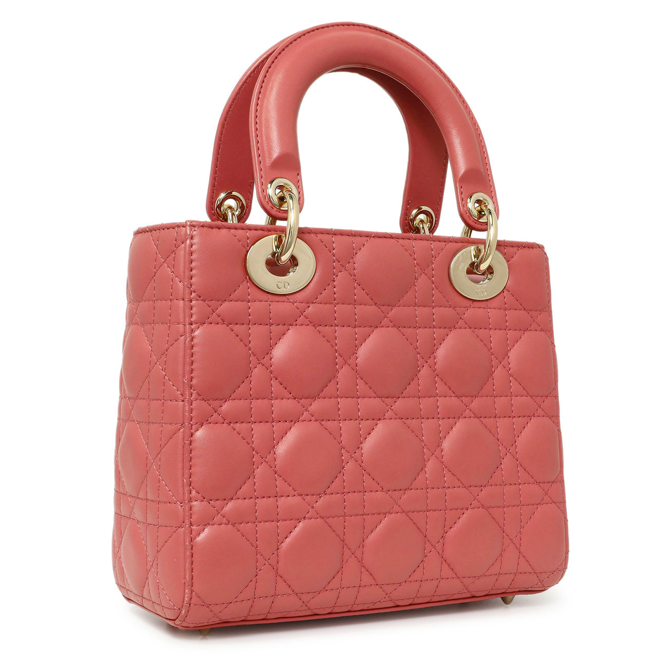 Exclusive Christian Dior Pink Lambskin Cannage Small My ABCDior Lady Dior — Side View