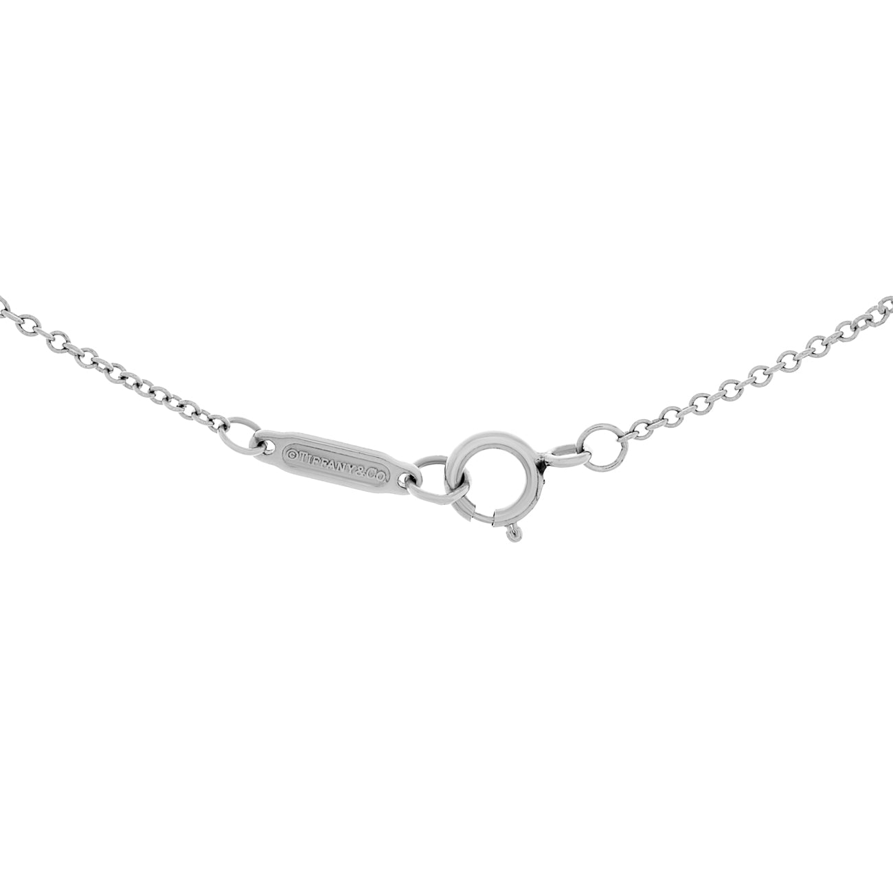 Exclusive Tiffany & Co. Platinum 18K Rose Gold Pink Diamond Mini Fleur de Lis Key — Back View