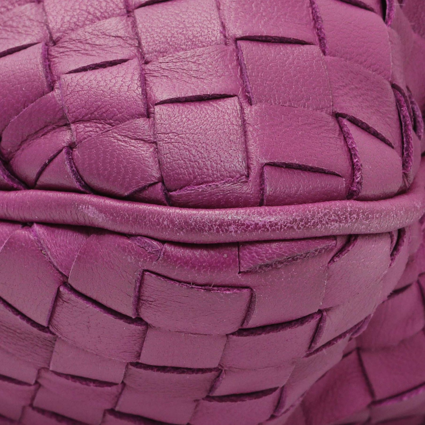 Exclusive Bottega Veneta Purple Nappa Intrecciato Tote — Detail View
