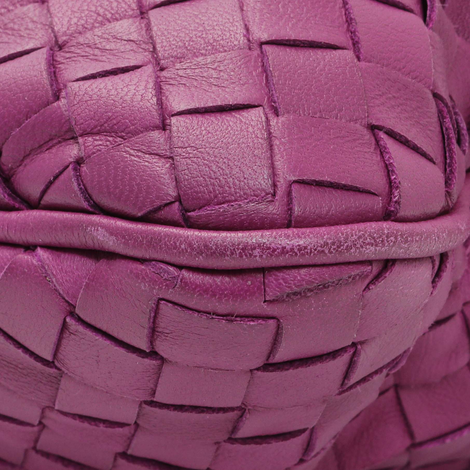 Exclusive Bottega Veneta Purple Nappa Intrecciato Tote — Detail View