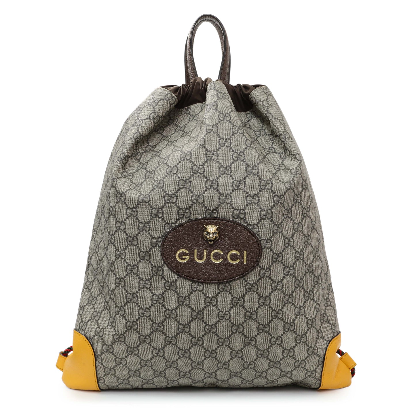 Exclusive Gucci GG Supreme Neo Vintage Drawstring Backpack — Front View