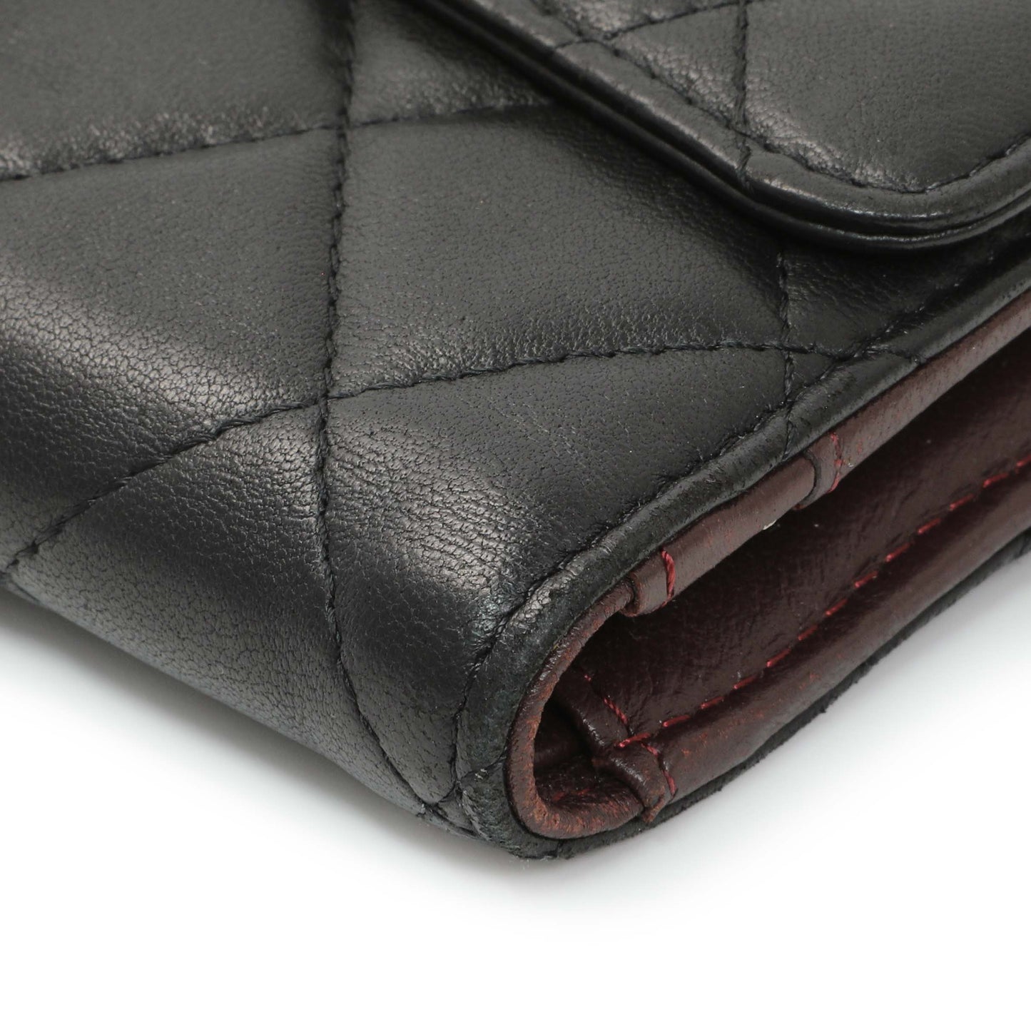 Exclusive Chanel Lambskin Quilted Large Flap Wallet Black — Detail View