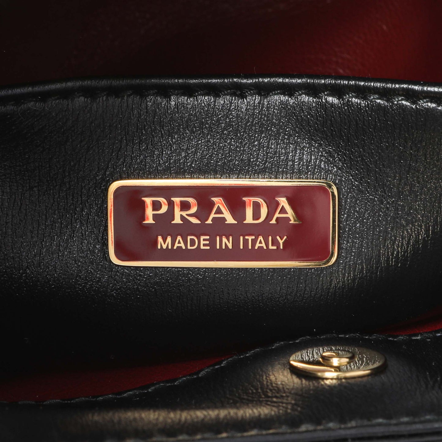 Exclusive Prada Black Patent Cleo Bag — Detail View