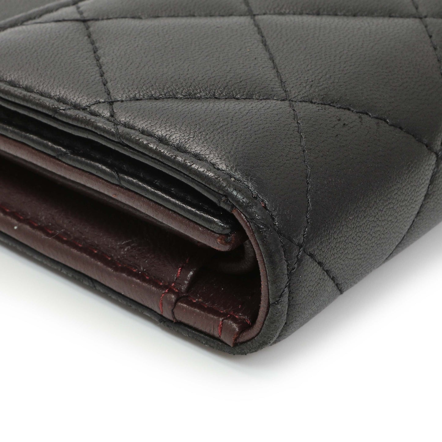 Exclusive Chanel Lambskin Quilted Large Flap Wallet Black — Lifestyle View