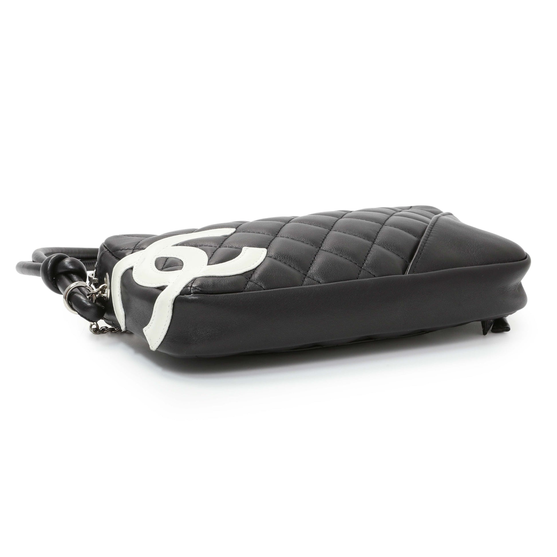 Exclusive Chanel Black Quilted Calfskin Cambon Pochette — Back View