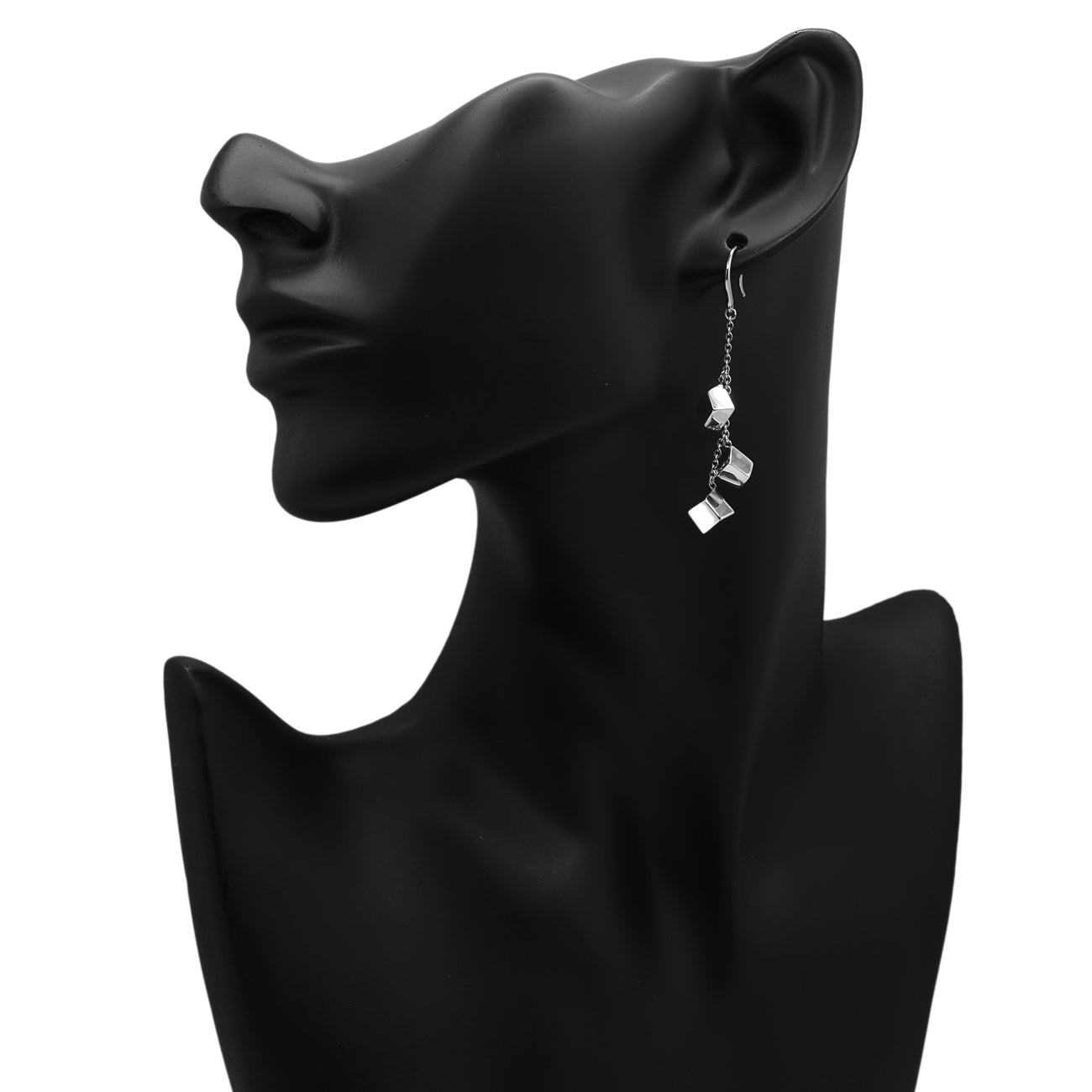 Exclusive Tiffany & Co. Sterling Silver Frank Gehry Torque Drop Earrings — Back View