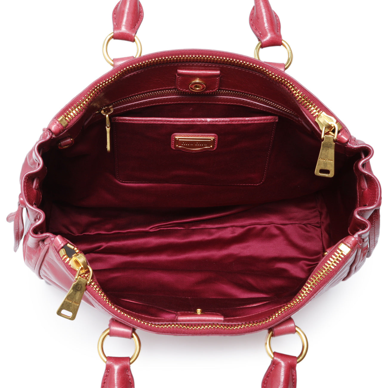 Exclusive Miu Miu Pink Vitello Shine Double Zip Tote — Alternate View 8