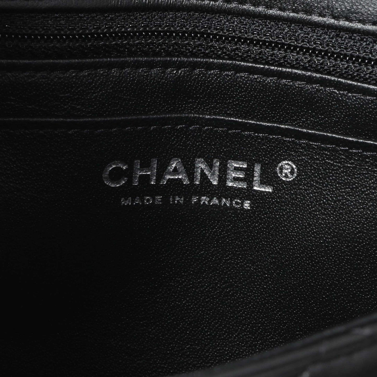 Exclusive Chanel Black Lambskin Mini Flap — Detail View